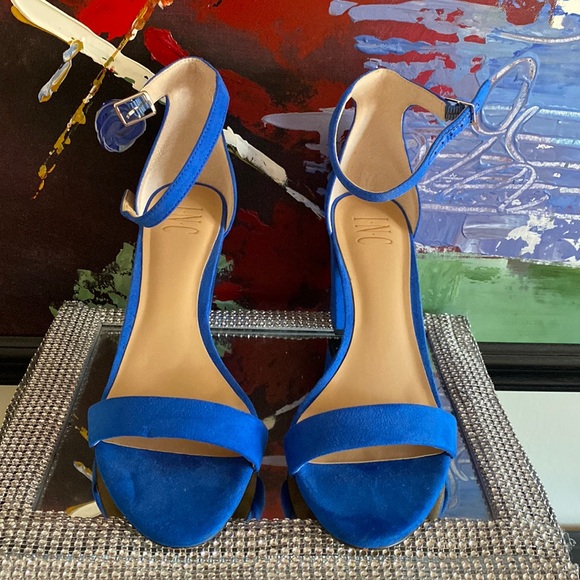 INC International Concepts Shoes - INC Royal Blue Suede Sandal Size 10 3 1/2 inch  heels Don’t have box